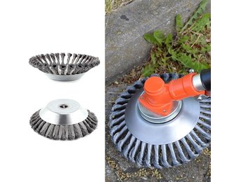 Strimmer Head,Wire Grass Trimmer Cutter Head,Universal Strimmer Wire Brush Head,Strimmer Attachments,for Garden Lawn Overgrown Area,Sturdy and Durable 8 Inch