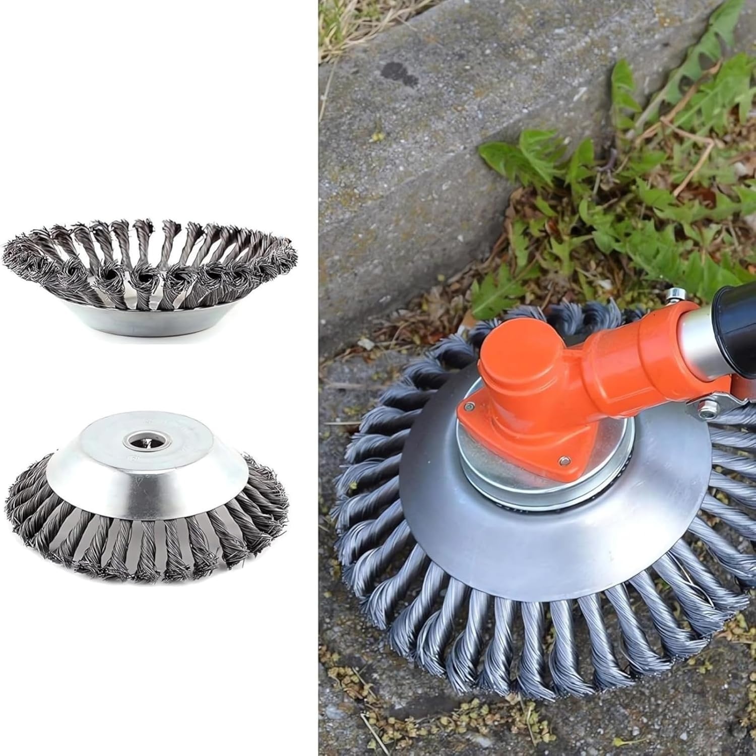Strimmer Head,Wire Grass Trimmer Cutter Head,Universal Strimmer Wire Brush Head,Strimmer Attachments,for Garden Lawn Overgrown Area,Sturdy and Durable 8 Inch