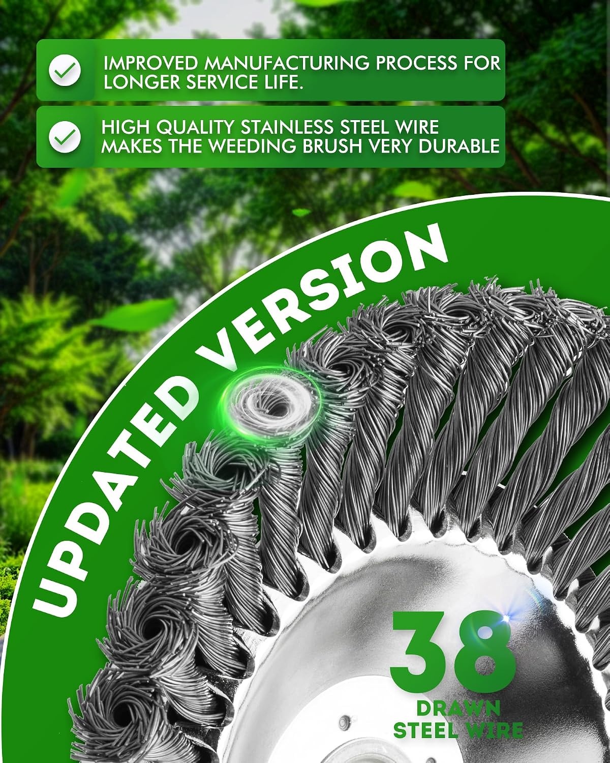 Strimmer Head,Wire Grass Trimmer Cutter Head,Universal Strimmer Wire Brush Head,Strimmer Attachments,for Garden Lawn Overgrown Area,Sturdy and Durable 8 Inch