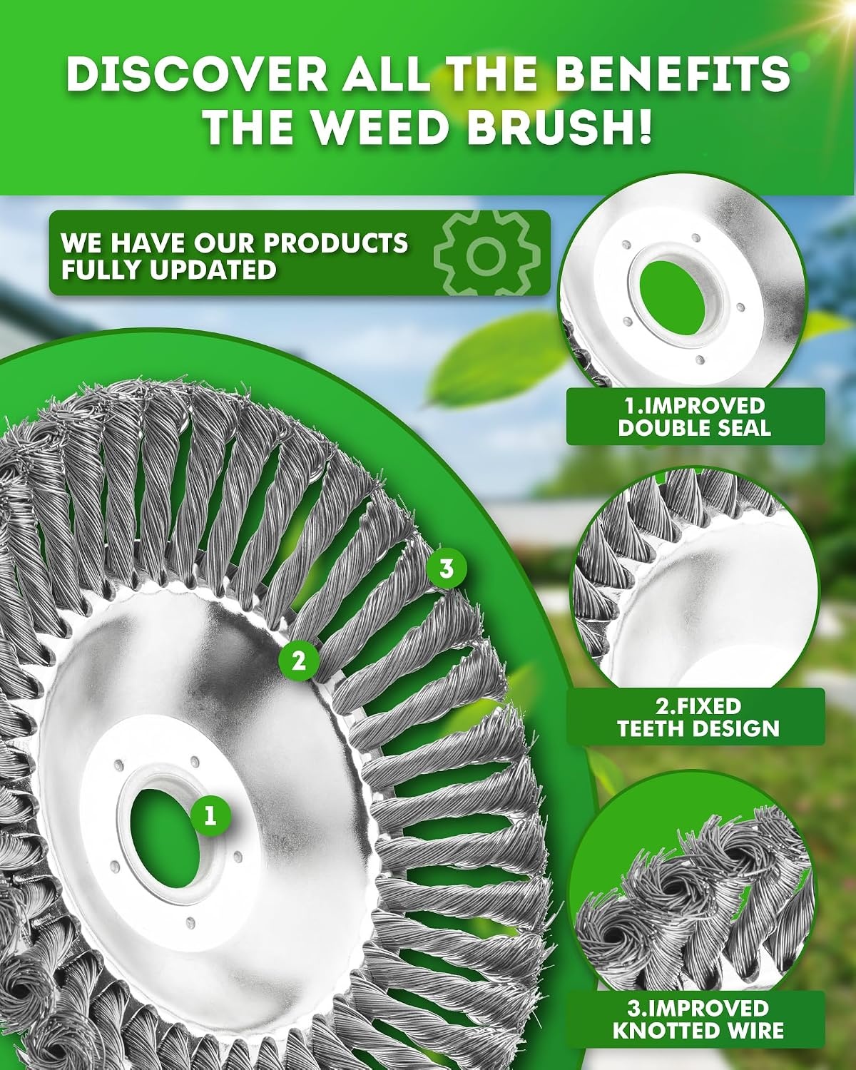 Strimmer Head,Wire Grass Trimmer Cutter Head,Universal Strimmer Wire Brush Head,Strimmer Attachments,for Garden Lawn Overgrown Area,Sturdy and Durable 8 Inch