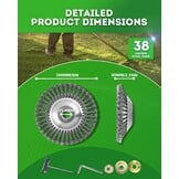 Strimmer Head,Wire Grass Trimmer Cutter Head,Universal Strimmer Wire Brush Head,Strimmer Attachments,for Garden Lawn Overgrown Area,Sturdy and Durable 8 Inch