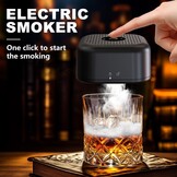 Elektrische whisky smokerset met 4 houten chips, whiskyglazen & ijsbalvorm, oplaadbare cocktail smokerkit, drankrook-r cadeau voor vader, cocktailliefhebbers