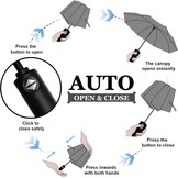 Vicloon Automatische paraplu winddicht, compact reizen opvouwbare paraplu's, UV-geblokkeerde paraplu's, draagbare paraplu's compact opvouwbaar lichtgewicht ontwerp en hoge windweerstand, Elegant zwart