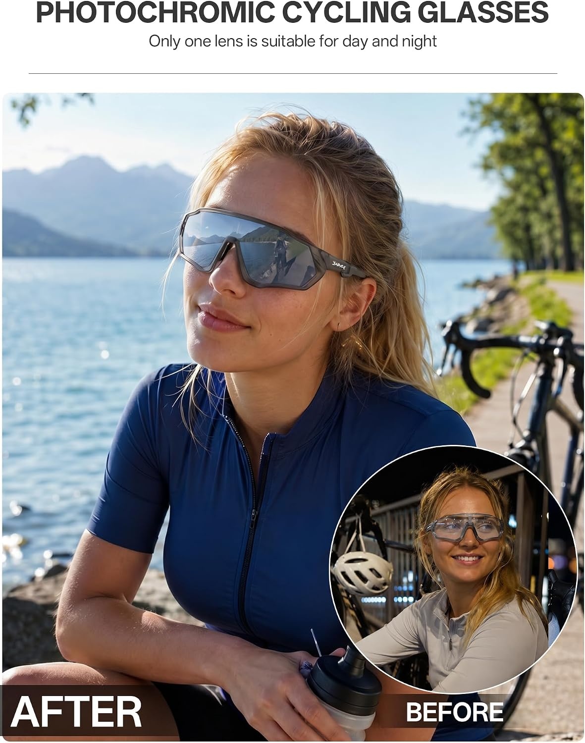 Fotochromatische Fietsbril - UV400 Bescherming - Heren & Dames