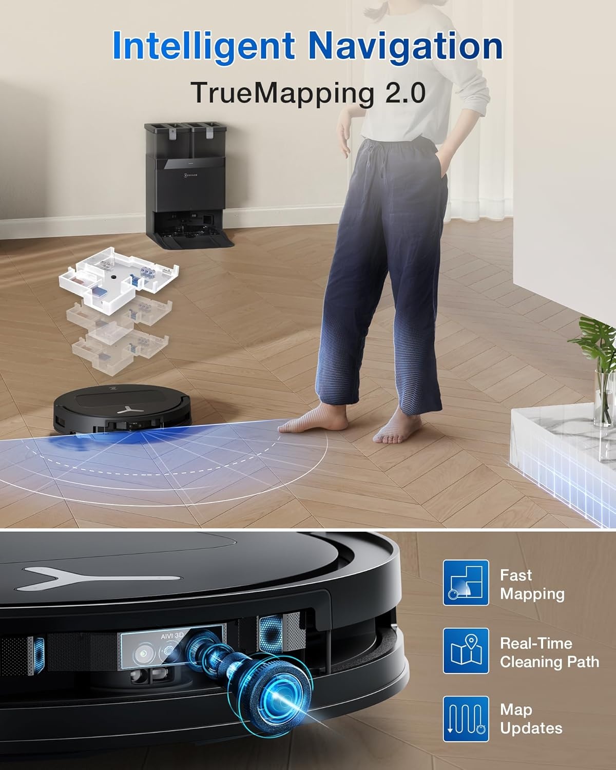 Robotstofzuiger Deebot T50 Pro OMNI - 15.000 Pa - Met Dweilfunctie