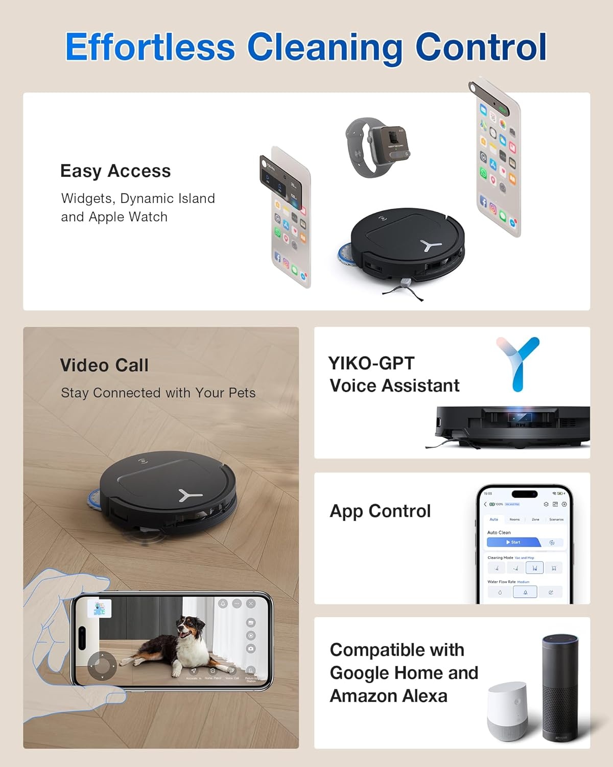 Robotstofzuiger Deebot T50 Pro OMNI - 15.000 Pa - Met Dweilfunctie
