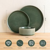 4-delige Kommenset 16 cm Steengoed - Handgemaakt, Vaatwasser- & Magnetronbestendig