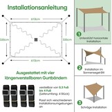 SIHAIAN Rechthoekig Schaduwdoek 3,3 x 6,1 m - Waterdicht Beige UV-bestendig