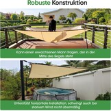 SIHAIAN Rechthoekig Schaduwdoek 3,3 x 6,1 m - Waterdicht Beige UV-bestendig