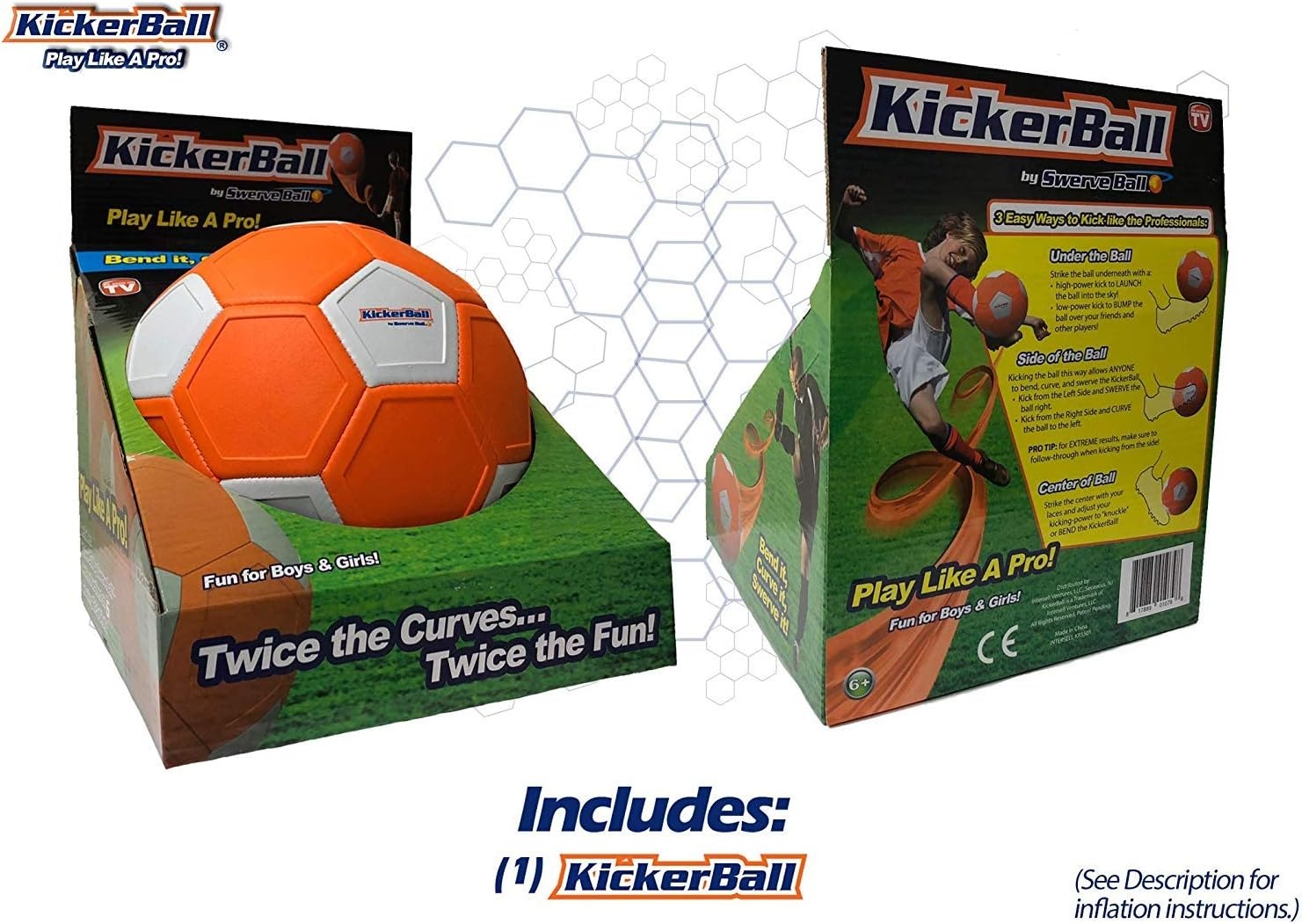 Effect Voetbal Trick Bal - Aerodynamisch - Oranje/Wit - 22 cm - Vanaf 6 jaar