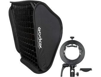 Opvouwbare Softbox 60x60cm met Grid & S2 Bracket: 34% Korting
