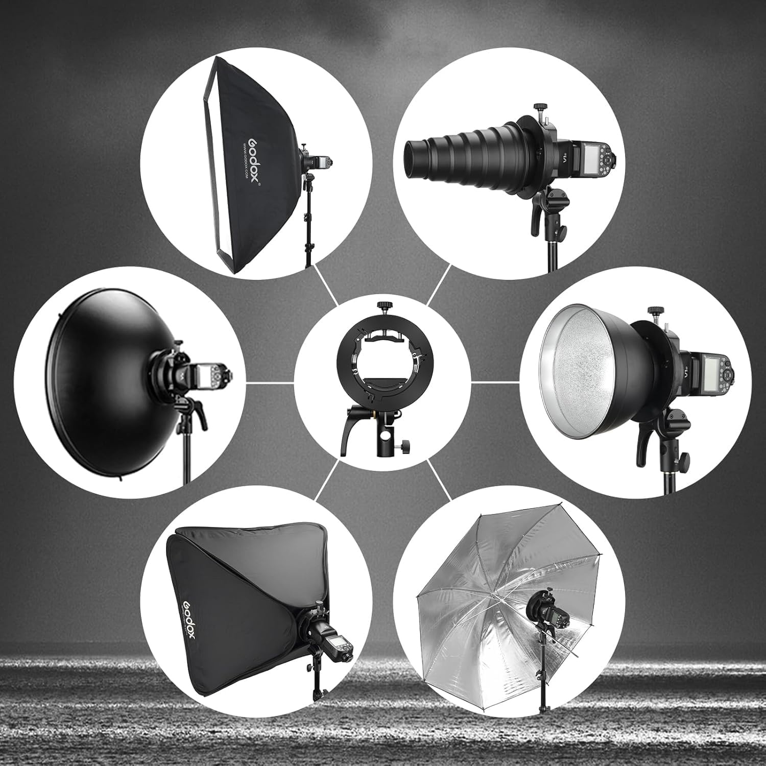 Opvouwbare Softbox 60x60cm met Grid & S2 Bracket: 34% Korting