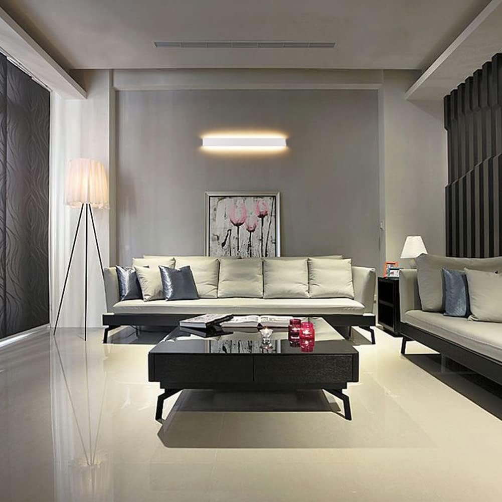 LED Wandlamp 91 cm Wit Aluminium 30W Warm Wit - 60% Korting