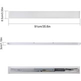 LED Wandlamp 91 cm Wit Aluminium 30W Warm Wit - 60% Korting