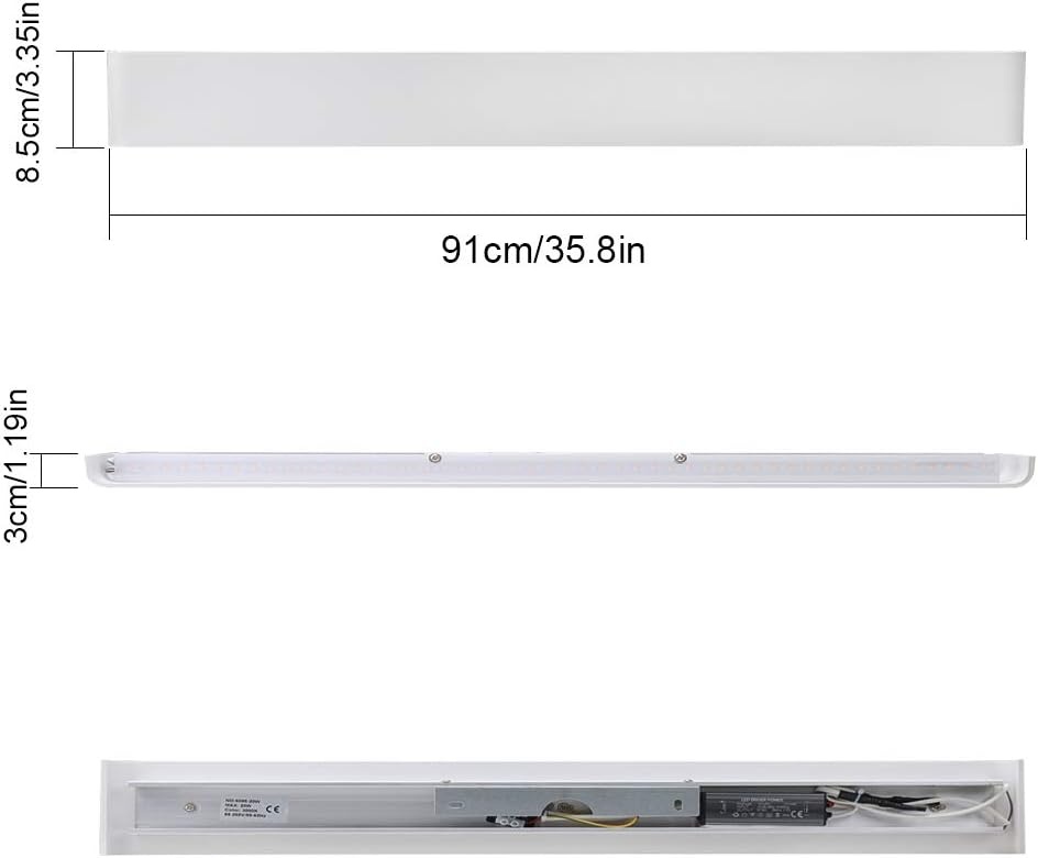 LED Wandlamp 91 cm Wit Aluminium 30W Warm Wit - 60% Korting