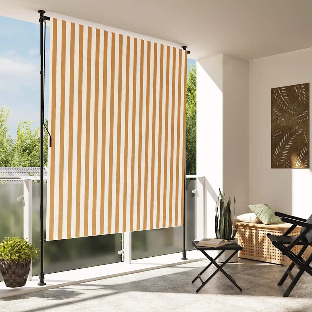vidaXL Buitenrollgordijn 150x270cm Oranje/Wit - 60% Korting