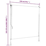 vidaXL Buitenrollgordijn 150x270cm Oranje/Wit - 60% Korting