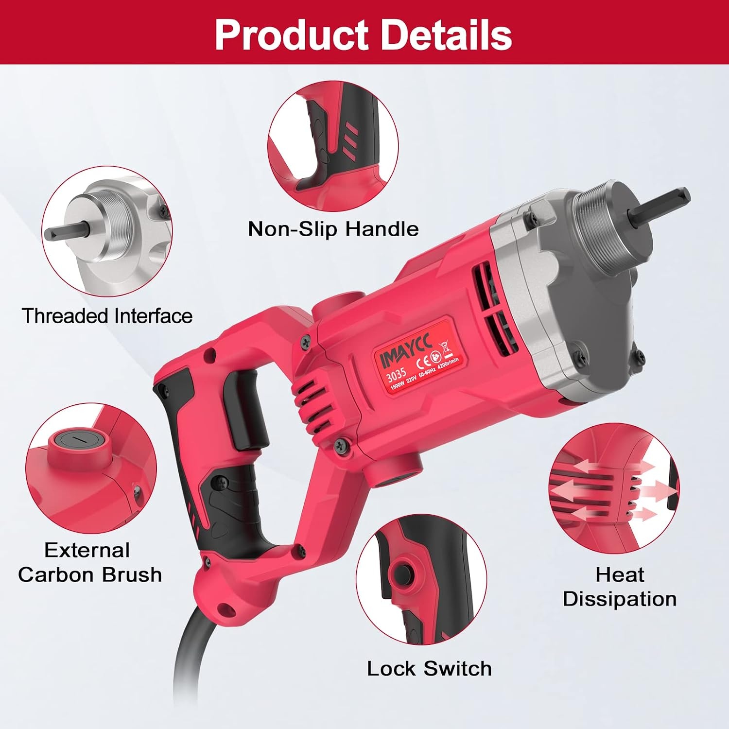 Beton vibrator elektrisch 1500W - 2m staaf - 34% korting
