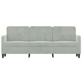vidaXL Driezitsbank 180 cm fluweel lichtgrijs