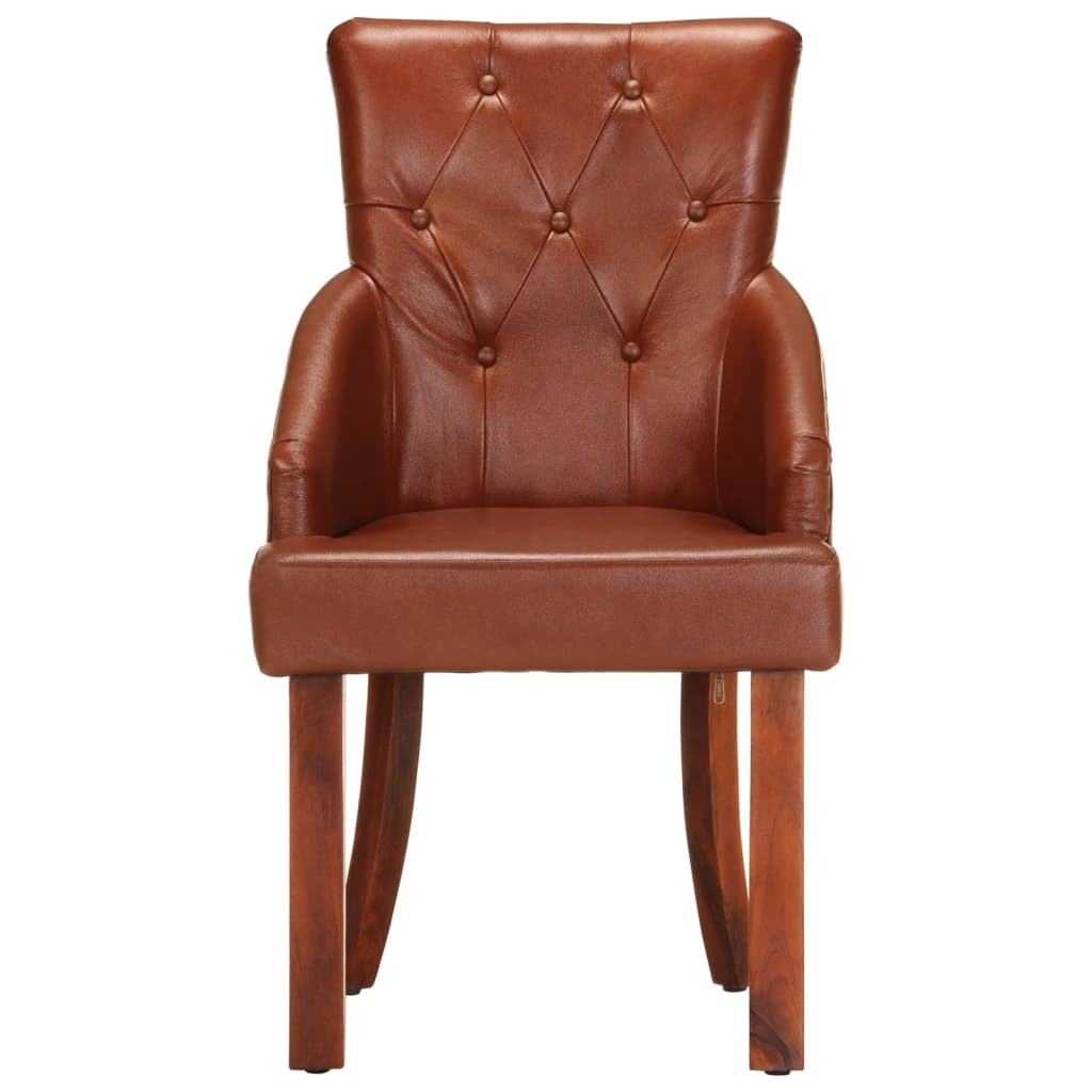 vidaXL Eetkamerstoelen (2 st) - Bruin Echt Geitenleer - 41% Korting