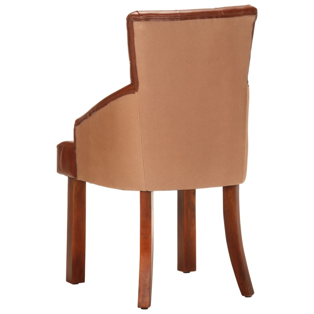 vidaXL Eetkamerstoelen (2 st) - Bruin Echt Geitenleer - 41% Korting