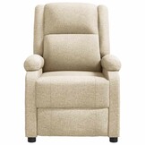 vidaXL Massagestoel stof crèmekleurig