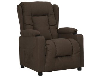 vidaXL Fauteuil verstelbaar stof donkerbruin