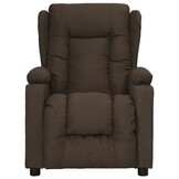 vidaXL Fauteuil verstelbaar stof donkerbruin
