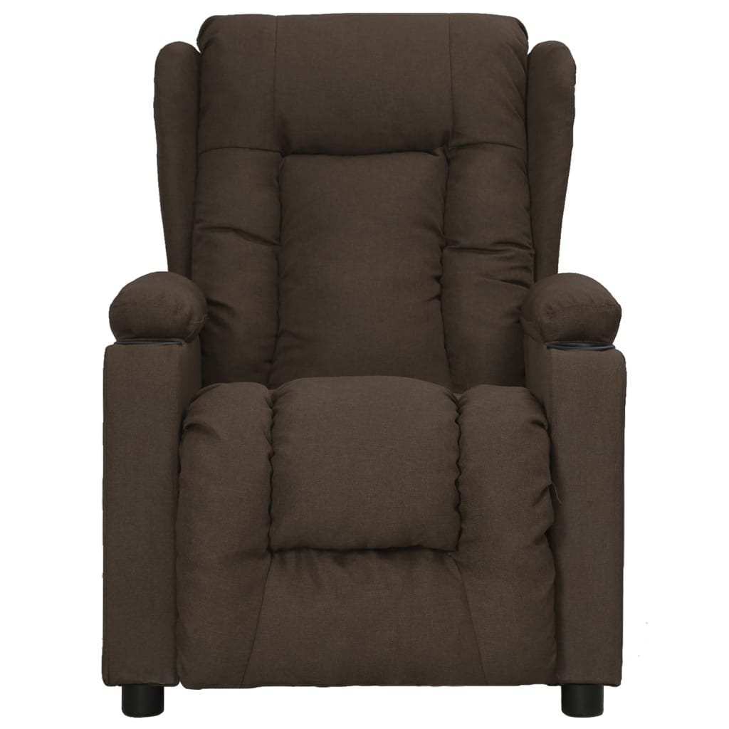 vidaXL Fauteuil verstelbaar stof donkerbruin