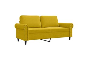 VidaXL Tweezitsbank 140 cm Geel Fluweel | 41% Korting