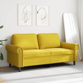 vidaXL Tweezitsbank 140 cm fluweel geel