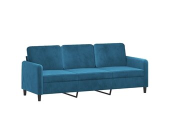 vidaXL Driezitsbank 180 cm fluweel blauw