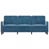 vidaXL Driezitsbank 180 cm fluweel blauw