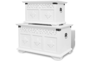 VidaXL Opbergkisten Set Wit (2 stuks) - 41% Korting