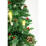 Kunstkerstboom 220 cm met houten stam, besneeuwde takken & 60% korting