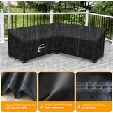 Kipiea V-Shaped Garden Furniture Covers Waterproof, Outdoor Protective Cover for Corner Sofa Windproof, 420D Oxford Fabric Garden Furniture Cover Lounge Set Cover V Shape, Anti-UV, No Cracks (226x226x85x78/61cm) - Maat 226x226x85x78cm
