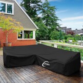 Kipiea V-Shaped Garden Furniture Covers Waterproof, Outdoor Protective Cover for Corner Sofa Windproof, 420D Oxford Fabric Garden Furniture Cover Lounge Set Cover V Shape, Anti-UV, No Cracks (226x226x85x78/61cm) - Maat 226x226x85x78cm