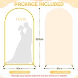 FUHSY Beige boog-backdrop standaard met coverset 2,2 m dubbelzijdige bruiloft boog afdekking backdrop afdekking voor bruiloft party decoratie