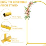 FUHSY Beige boog-backdrop standaard met coverset 2,2 m dubbelzijdige bruiloft boog afdekking backdrop afdekking voor bruiloft party decoratie