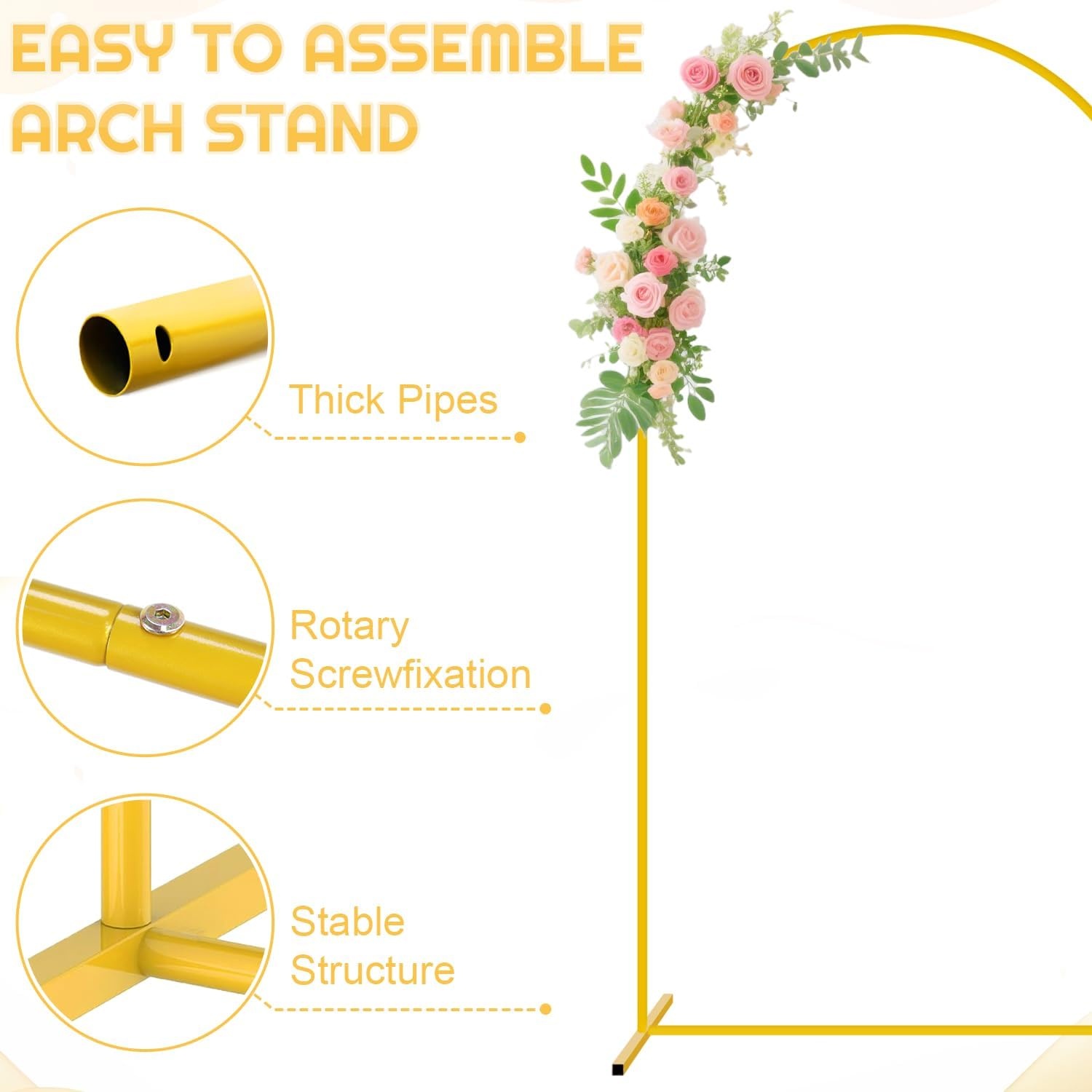 FUHSY Beige boog-backdrop standaard met coverset 2,2 m dubbelzijdige bruiloft boog afdekking backdrop afdekking voor bruiloft party decoratie