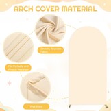 FUHSY Beige boog-backdrop standaard met coverset 2,2 m dubbelzijdige bruiloft boog afdekking backdrop afdekking voor bruiloft party decoratie