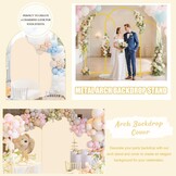 FUHSY Beige boog-backdrop standaard met coverset 2,2 m dubbelzijdige bruiloft boog afdekking backdrop afdekking voor bruiloft party decoratie
