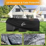 Kipiea Tuinmeubelhoes Waterdichte, Rechthoekig Buitenmeubelhoezen Winddicht, 420D Oxford-weefsel Buiten Tuintafelafdekking, Terrastafels en stoelen hoezen Anti-UV, Scheurbestendig- 242x162x100cm - Maat 242 x 162 x 100cm