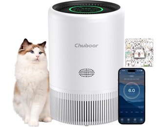 Luchtreiniger voor mensen met allergieën, lufutreiniger 3 snelheden, 25 dB HEPA-luchtfilter tegen schimmel, stof en dierenharen, 305 m³/h, CADR voor slaapkamer tot 120 m², luchtkwaliteitsweergave