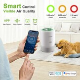 Luchtreiniger voor mensen met allergieën, lufutreiniger 3 snelheden, 25 dB HEPA-luchtfilter tegen schimmel, stof en dierenharen, 305 m³/h, CADR voor slaapkamer tot 120 m², luchtkwaliteitsweergave