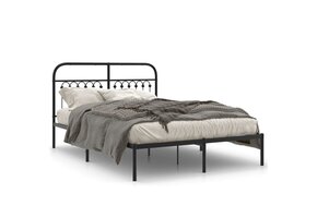 vidaXL Metalen Bedframe met Hoofdbord - Zwart - 41% Korting