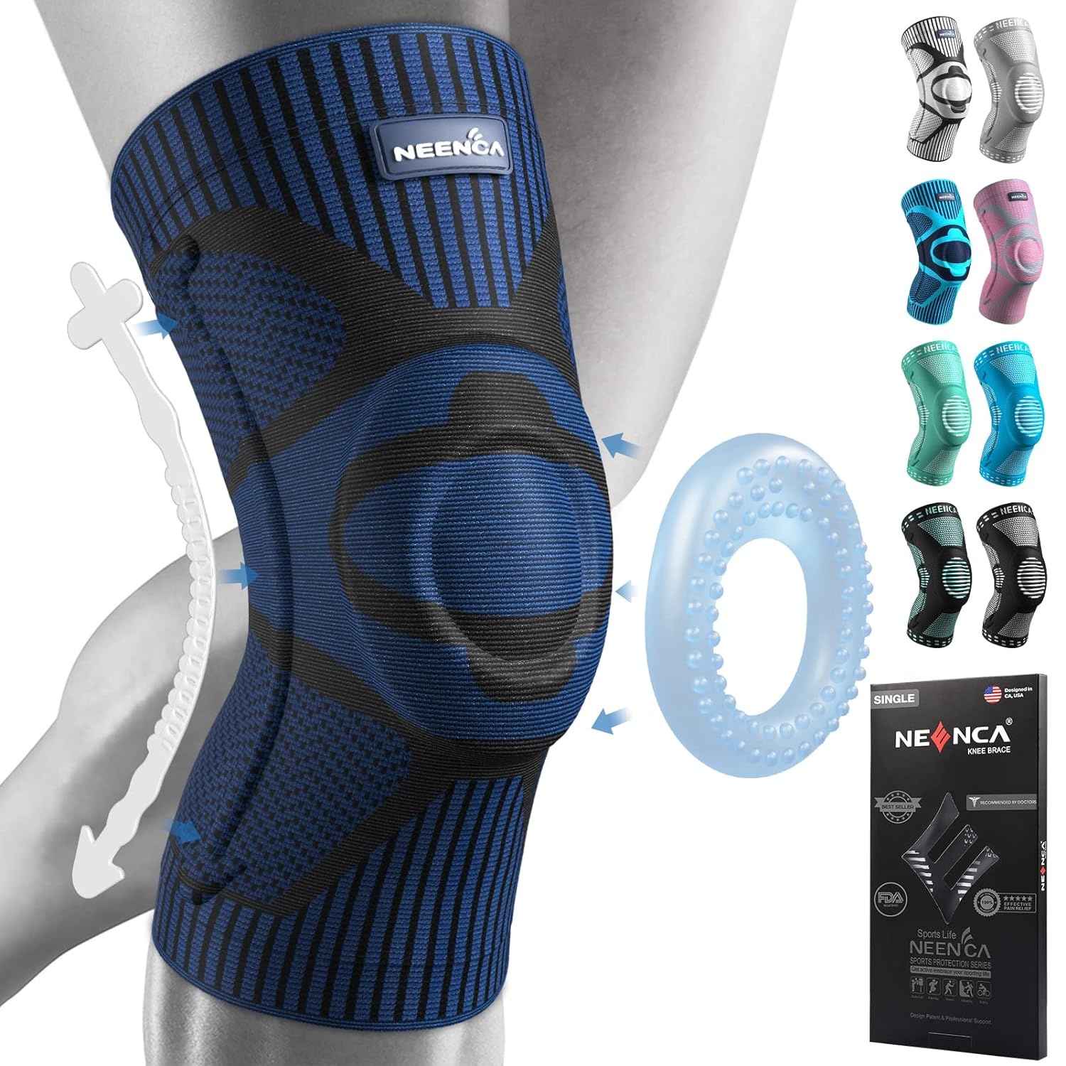 Kniebrace met Scharnieren & Patella-Gelpads - Verstelbare Compressie - 58% Korting
