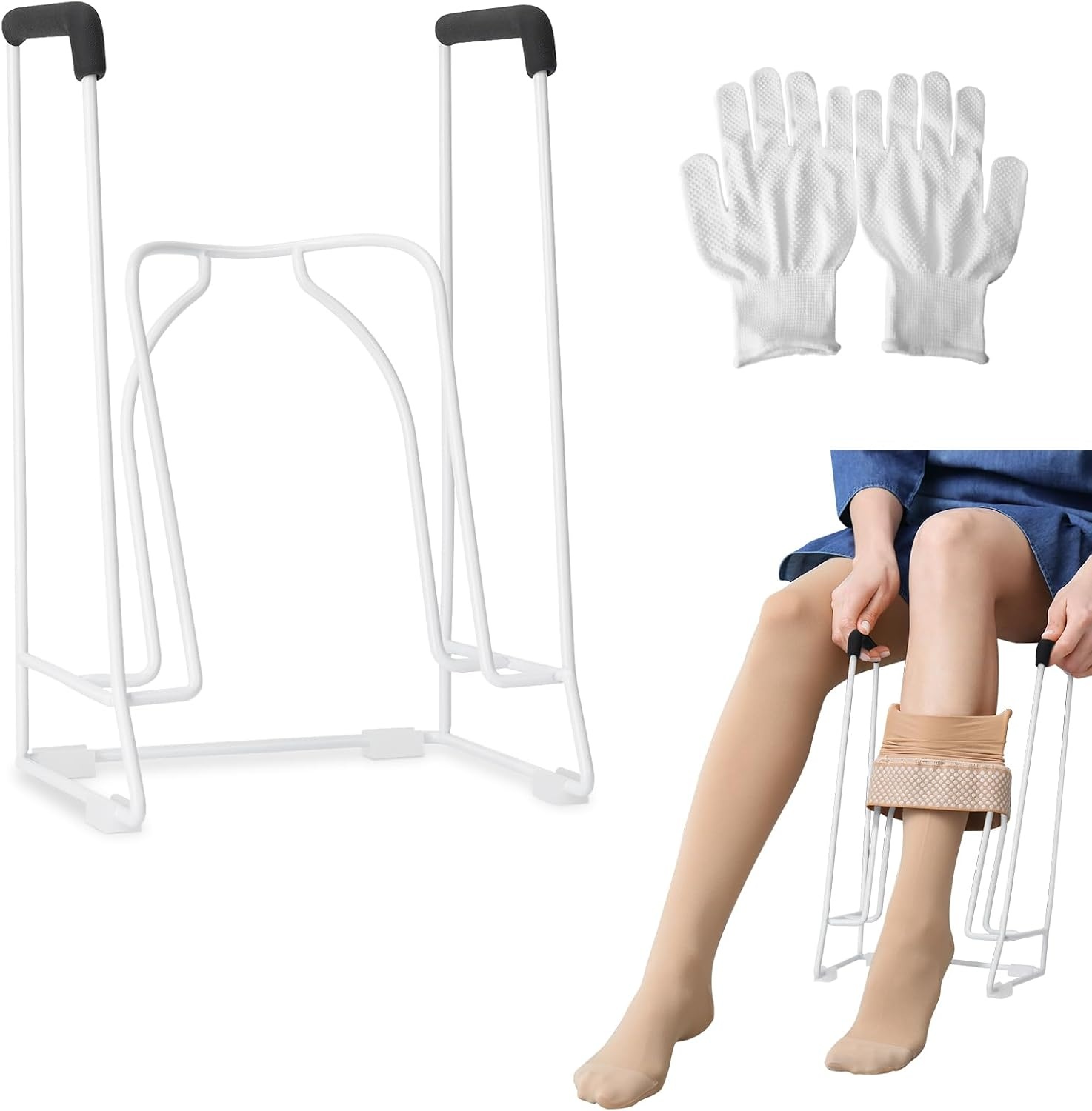 Grote Sokkenaantrekhulp voor Dikke kuiten (46-50cm) met 33% Korting