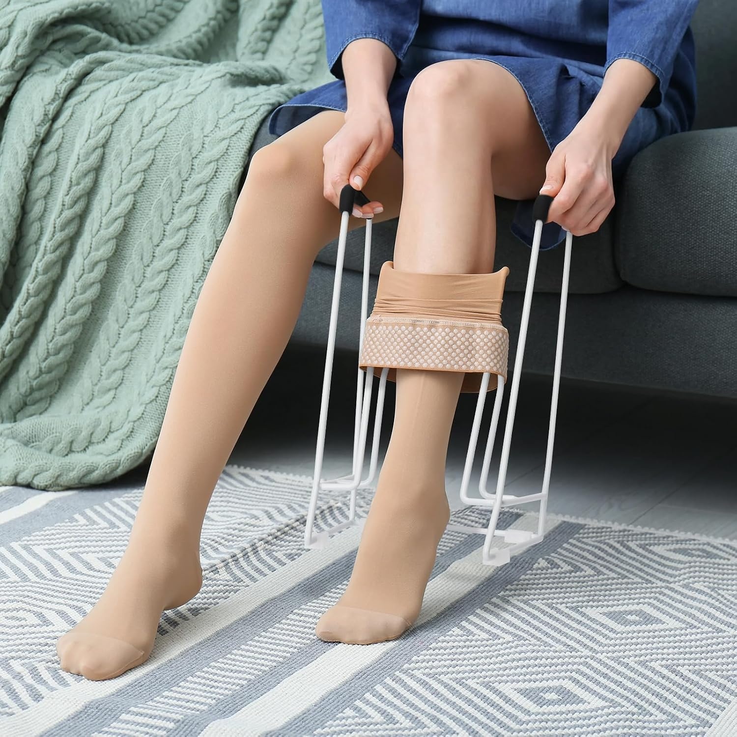 Grote Sokkenaantrekhulp voor Dikke kuiten (46-50cm) met 33% Korting