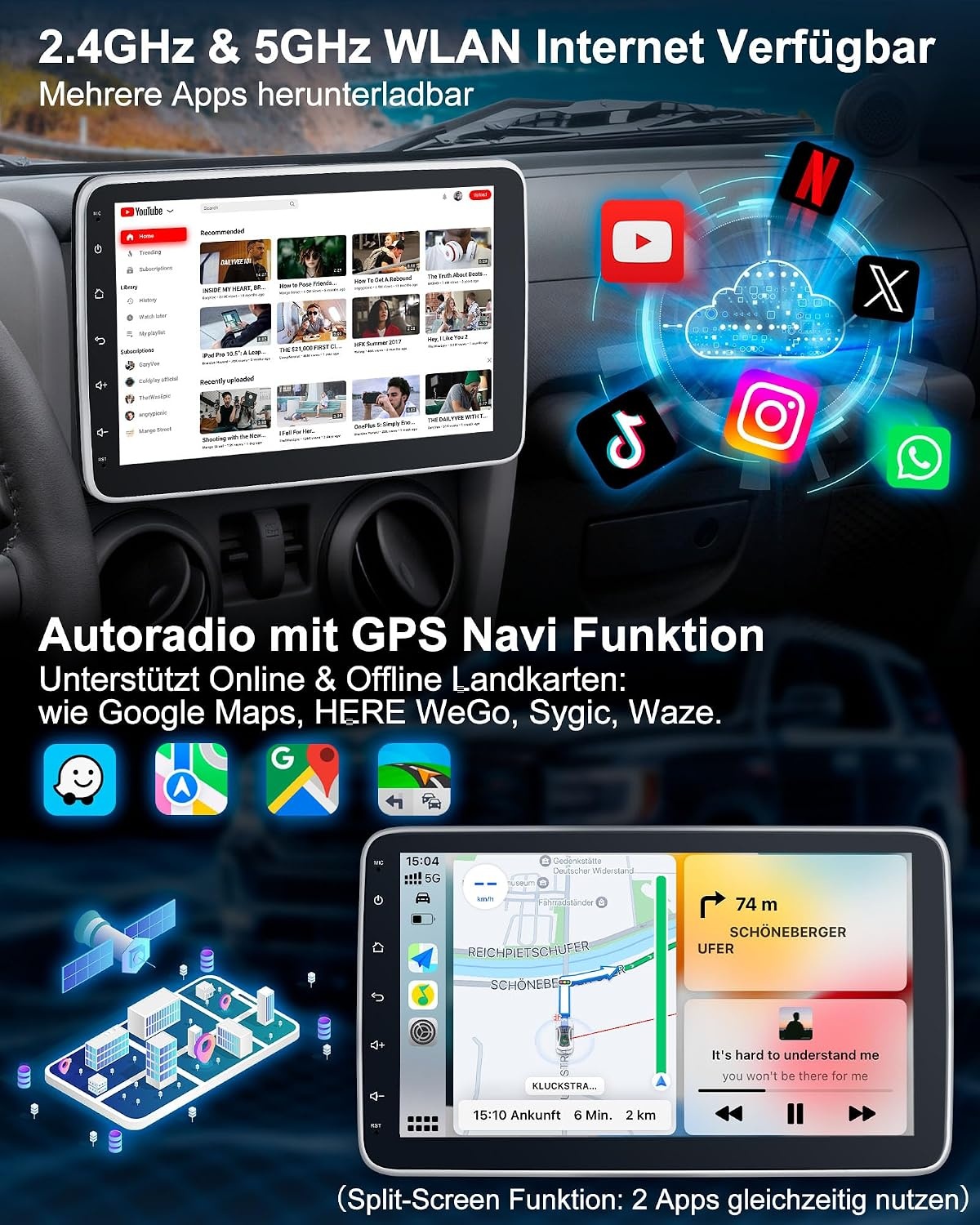 Autoradio met 10.1" Draaibaar Scherm & Navigatie - 30% Korting!